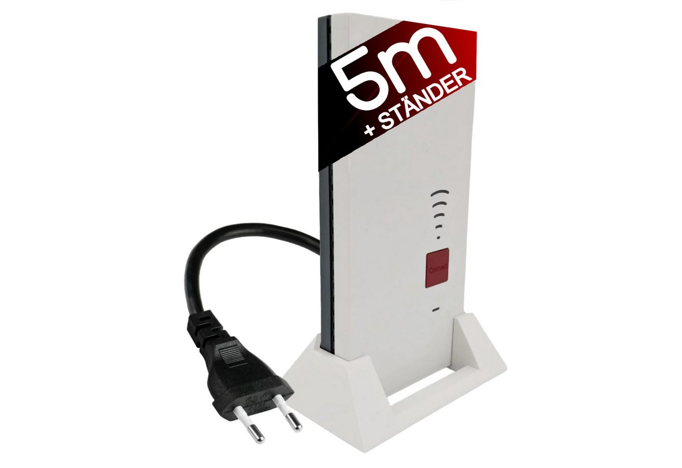 TronicXL 5m Verlängerung + Ständer für Repeater weiß für AVM Standfuß Halterung Halterung von TronicXL