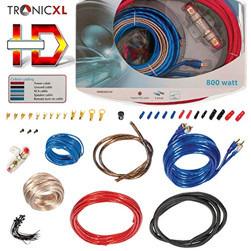TronicXL 800W Highend CAR HiFi Kabel Set Verstärker Endstufe Anschlusskabel PKW KFZ Auto Montage Cinchkabel RCA von TronicXL