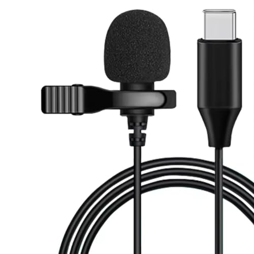 TronicXL Ansteckmikrofon USB-C mit Kabel Lavalier Mikrofon Kondensator Interview Podcast Videokonferenz für DJI Smartphone Tablet Laptop von TronicXL