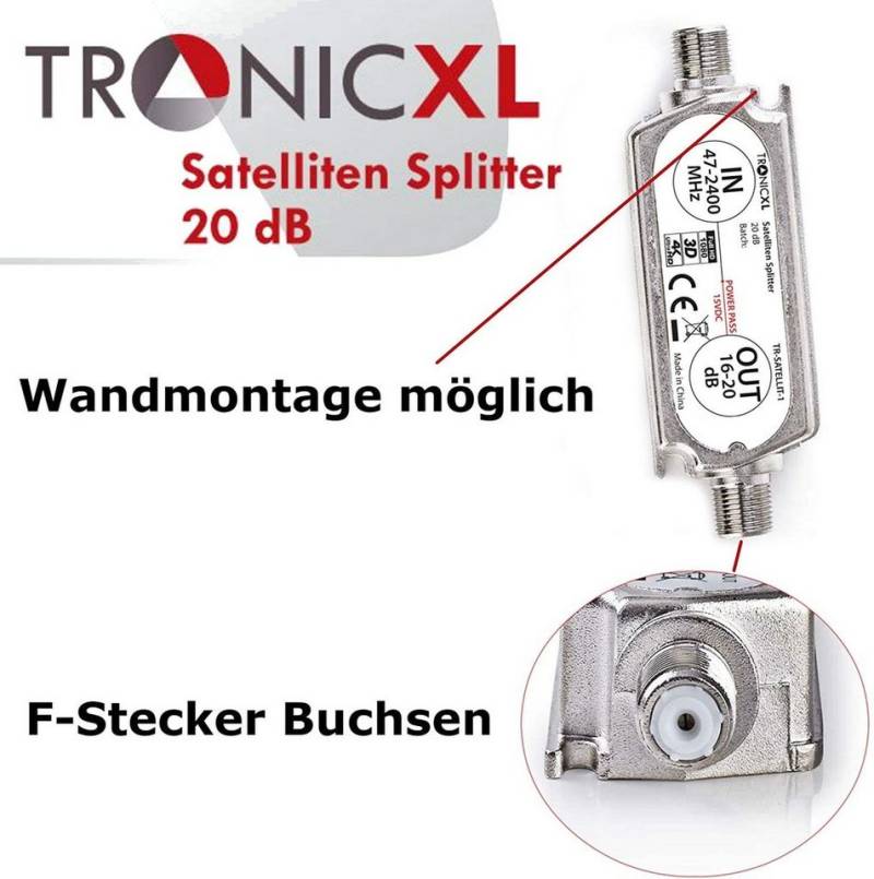 TronicXL DVBS2 DVB-S2 Satelliten-Leitungsverstärker Inline Breitband Verstärker Leistungsverstärker von TronicXL