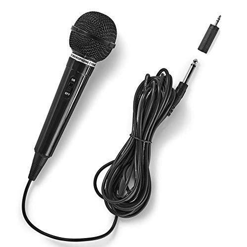 TronicXL Dynamisches Mikrofon 5 Meter Kabel mit 6,35mm + 3,5mm Klinkenstecker Klinke Stecker Gesangsmikrofon dynamisch Dynamic von TronicXL