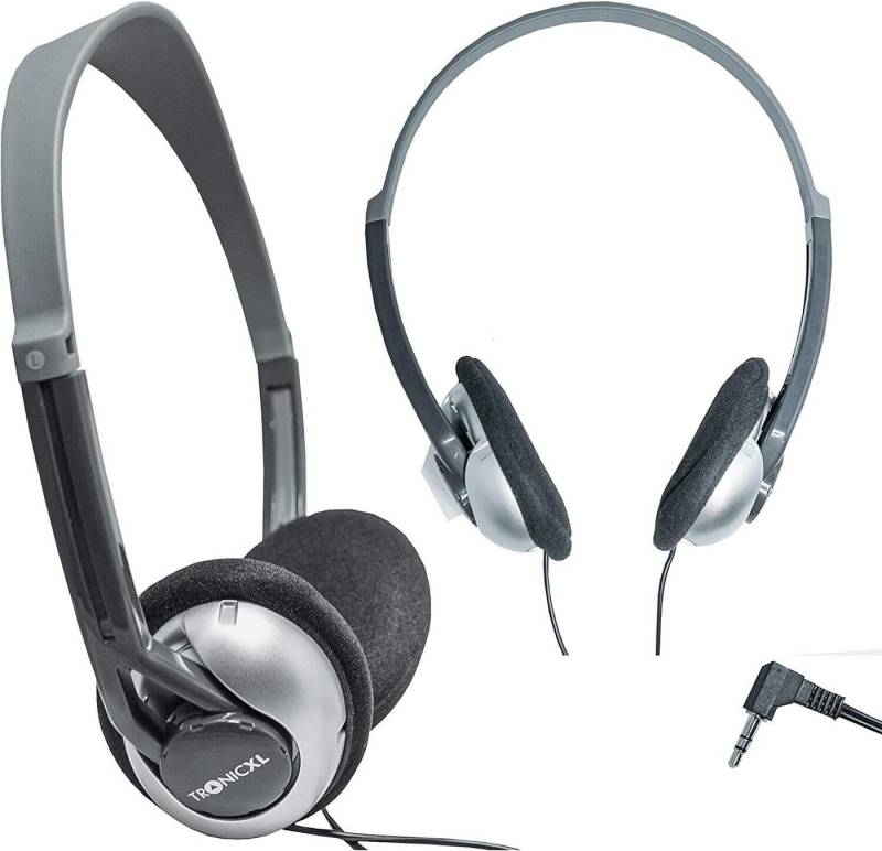 TronicXL Fernseh Kopfhörer 6m langes Kabel Kopfbügel Klinke TV lang 3,5mm HiFi-Kopfhörer von TronicXL
