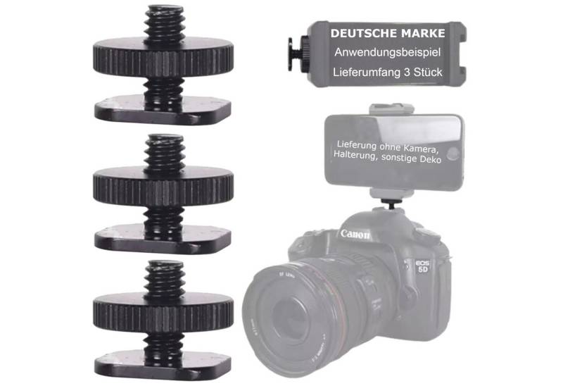 TronicXL Für Blitzschuh Hot Shoe Adapter 1/4 Zoll Kaltschuh Coldshoe 1/4" Foto Stativhalterung (für Kamera Lampe Lampen Licht Foto Blitz Halterung) von TronicXL