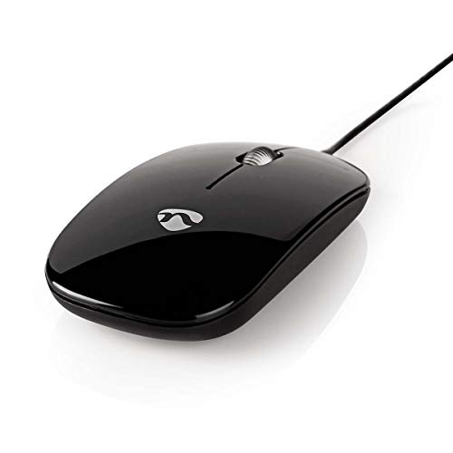 TronicXL Kabelgebunde Maus Slim Flat Design 1000ddpi (schwarz) von TronicXL