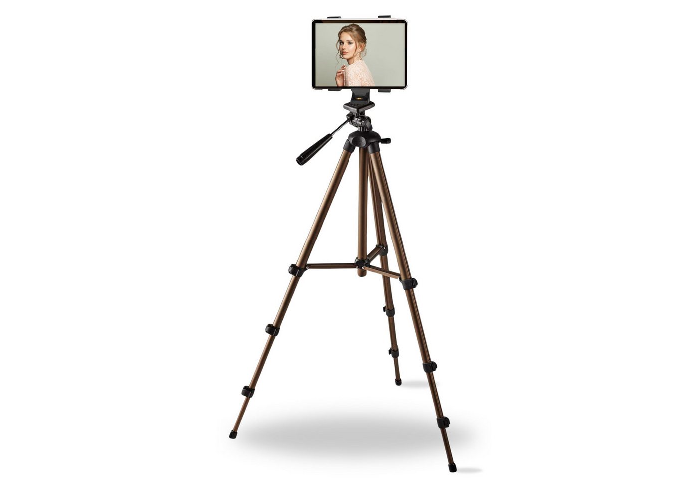 TronicXL Kamerastativ Tablet Stativ Ständer 134cm 7-10 Zoll Tripod Halterung Tablet-Halterung, (bis 10 Zoll) von TronicXL