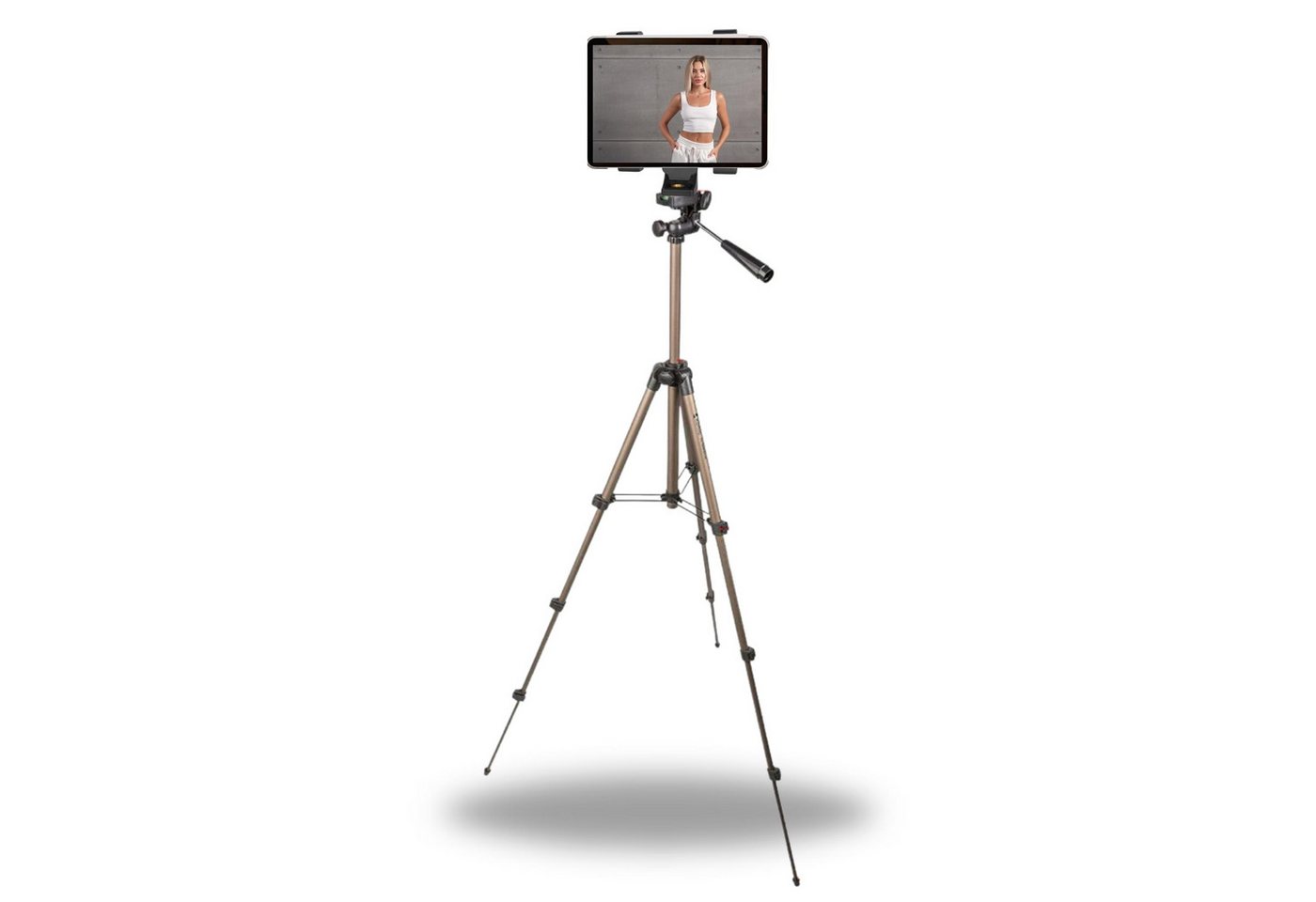 TronicXL Kamerastativ Tablet Stativ Ständer für iPad Mini Tablets 7" 10" Tripod Stativhalterung (Rutschfeste Gummifüße, Wasserwaage) von TronicXL