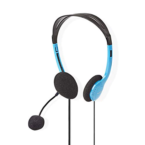 TronicXL Leichtbau Kopfbügel Headset Kopfhörer + Mikrofon flexibel für Computer Pc (Blau) von TronicXL