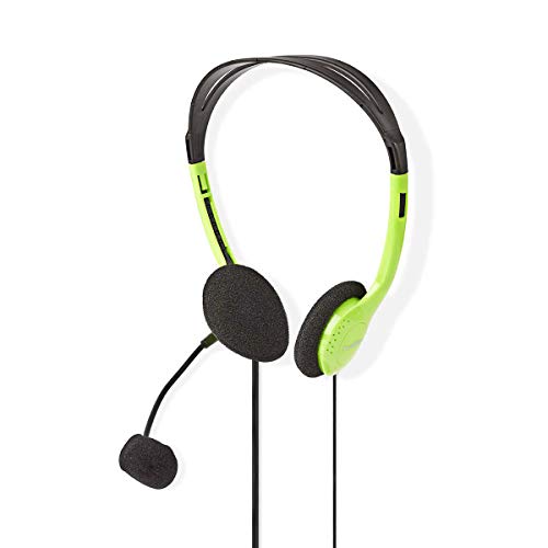 TronicXL Leichtbau Kopfbügel Headset Kopfhörer + Mikrofon flexibel für Computer Pc (Grün) von TronicXL