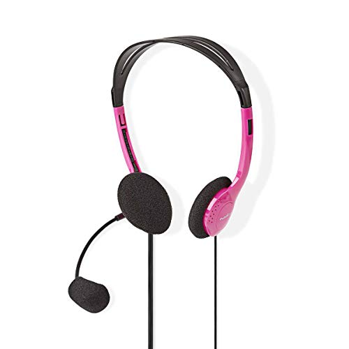 TronicXL Leichtbau Kopfbügel Headset Kopfhörer + Mikrofon flexibel für Computer Pc (Rosa) von TronicXL