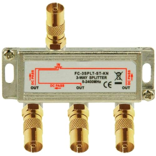 TronicXL Premium 3-fach Koax Antennenverteiler HD 3D 4K Verteiler Weiche Splitter für DVBT DVBT2 DVBC SAT Unicable Kabelfernsehen Unitymedia Vodafone Sky Kabel Deutschland Primacom Kabelfernseh HDTV TronicXL Premium 3-fach Koax Antennenverteiler HD 3D 4K Verteiler Weiche Splitter für DVBT DVBT2 DVBC SAT Unicable Kabelfernsehen Unitymedia Vodafone Sky Kabel Deutschland Primacom Kabelfernseh HDTV von TronicXL