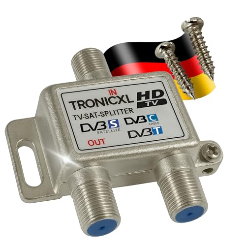 TronicXL Premium Antennenverteiler Verteiler Weiche Splitter F-Buchse zb für DVBT DVBC SAT Splitter Unicable Kabelfernsehen Unitymedia Vodafone Sky NetAachen Primacom Kabelfernseh Digital HD 3D 4K TronicXL Premium Antennenverteiler Verteiler Weiche Splitter F-Buchse zb für DVBT DVBC SAT Splitter Unicable Kabelfernsehen Unitymedia Vodafone Sky NetAachen Primacom Kabelfernseh Digital HD 3D 4K von TronicXL