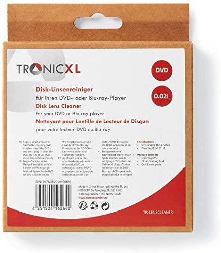 TronicXL Profi Reinigungsdvd Linsenreiniger Reinigungsdisc Reinigung Laser Reinigungs für DVD Player Blu-ray CD CD-RW Computer Laufwerk CD-ROM Laserreinigung linse Set Notebook Laptop TV Fernseher von TronicXL