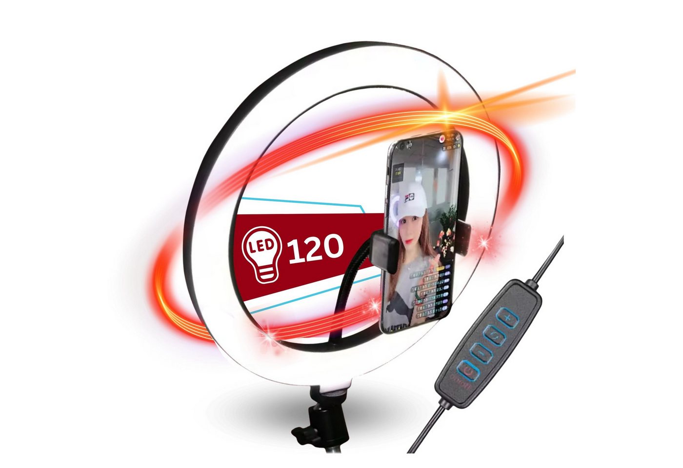 TronicXL Ringlicht 120 LED XL Ring Light für Stativ TikTok Twitch Streamer Lampe Licht, Passt an Smartphone, Stative TronicXL Ringlicht 120 LED XL Ring Light für Stativ TikTok Twitch Streamer Lampe Licht, Passt an Smartphone, Stative von TronicXL