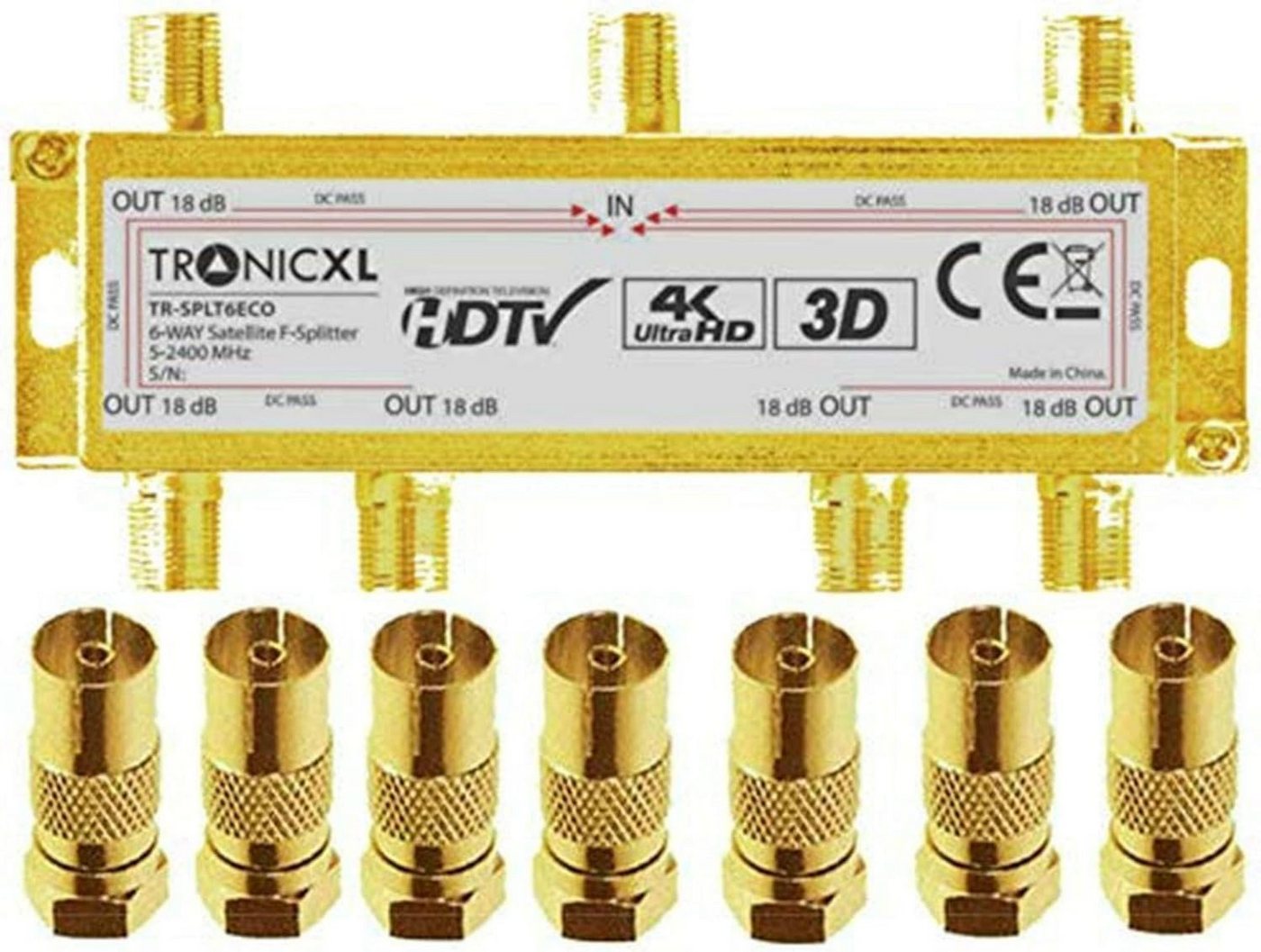 TronicXL SAT-Verteiler 6-fach Verteiler Splitter zb für Vodafone Kabelfernsehen Sat DVB-T2 TronicXL SAT-Verteiler 6-fach Verteiler Splitter zb für Vodafone Kabelfernsehen Sat DVB-T2 von TronicXL