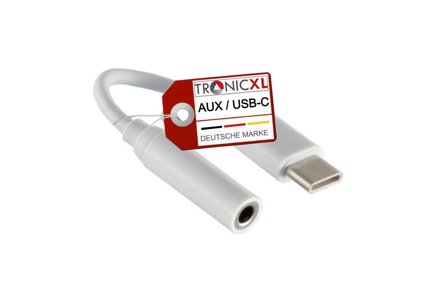 TronicXL USB-C Adapter zu Klinke 3,5 mm USBC Smartphone Kopfhörer Aux Handy USB-Adapter USB-C zu 3,5-mm-Klinke, 10 cm, 4 pin von TronicXL