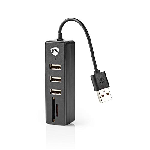 TronicXL USB-Hub | 3-Port | USB 2.0 + SD + MicroSD Cardreader I Verteiler passiv Mini klein mit Kartenleser Speicherkarten-Lesegerät von TronicXL