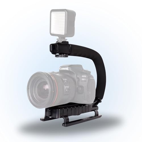 TronicXL Video Action Stabilisierungsgriff Handgriff Stabilisator mit Cold Shoe für Kaltschuh für Canon Nikon Sony Panasonic Pentax Olympus DSLR Kamera Camcorder von TronicXL