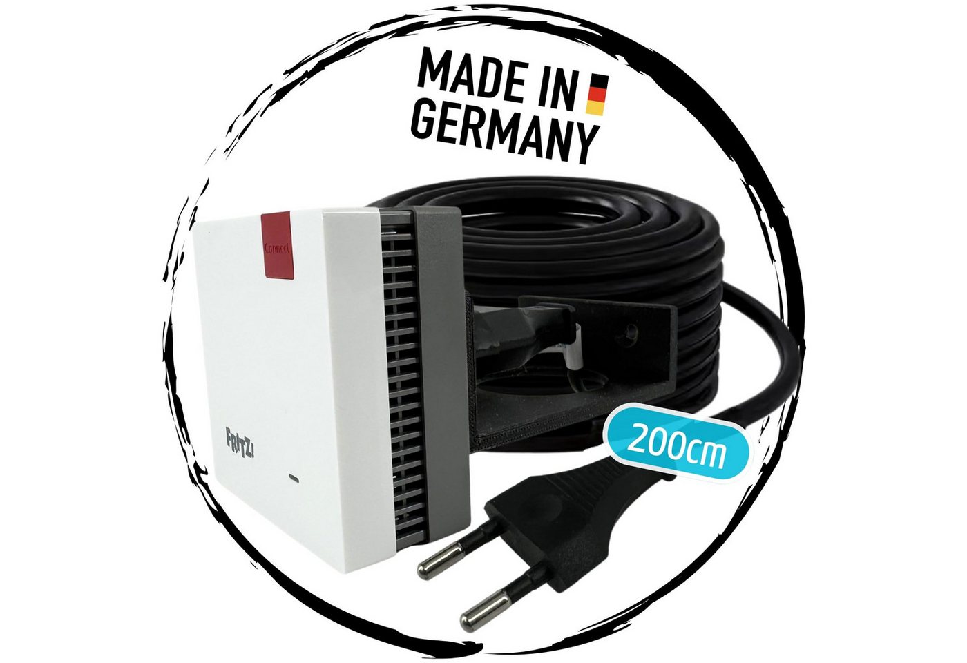 TronicXL Wandhalter 2m Verlängerung Wandhalterung für W-LAN Repeater für Fritz Repeater, (600 1200 1750E 2400 für AVM Fritz! Halterung), Wandhalter Wand Montage WLAN Verstärker von TronicXL