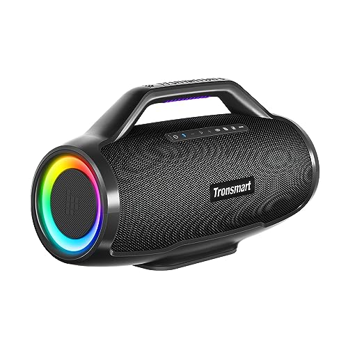 Tronsmart Bang MAX Bluetooth Lautsprecher, 130W Musikbox mit Licht, Leistungsstarker Stereosound, 24h Akku, Bluetooth 5.3, IPX7 Wasserschutz, mit AUX, TF, App, Gitarrenloch, für Draußen, Party von Tronsmart