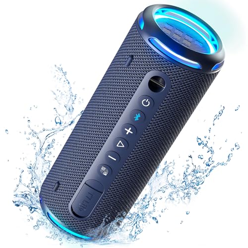 Tronsmart T7 Lite Bluetooth Lautsprecher mit Dual Treiber Starkem Bass, 24W Kabelloser Tragbare Lautsprecher mit LED-Licht, IPX7 Wasserdicht, Stereo-Sound, 24h Spielzeit Musikbox für Partys, im Freien von Tronsmart
