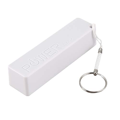 Trooth Tragbares Ladegerät für externen Akku Power Bank 18650 mit Schlüsselanhänger (ohne Batterie) (weiß) von Trooth