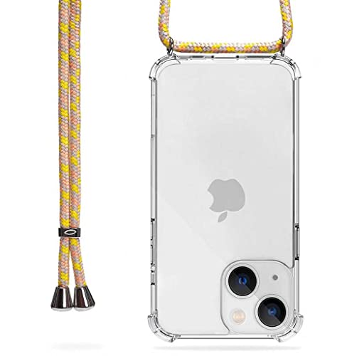 Trop Saint® Handy Hülle mit Band für iPhone 13 - Handykette Seil Schnur mit Case zum Umhängen - Gelb Mehrfarbig von Trop Saint