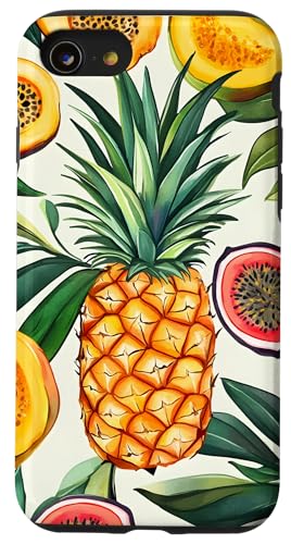 Ananas Sommer Natur Früchte Hülle für iPhone SE (2020) / 7 / 8 von Tropical Designs by Dennex