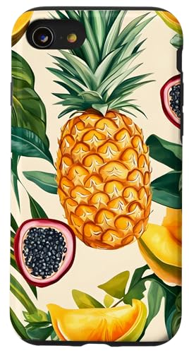 Ananas tropische Frucht Natur Hülle für iPhone SE (2020) / 7 / 8 von Tropical Designs by Dennex
