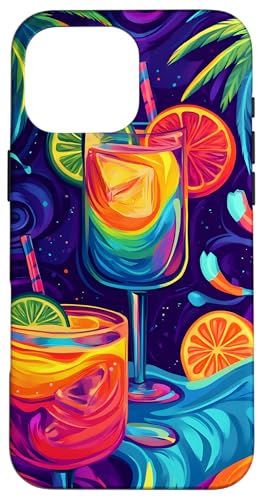 Bunte tropische Getränke Sommer Strand Party Hülle für iPhone 16 Pro Max Bunte tropische Getränke Sommer Strand Party Hülle für iPhone 16 Pro Max von Tropical Designs by Dennex