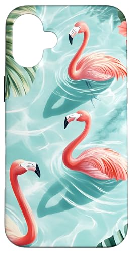 Flamingo, tropische Sommernatur Hülle für iPhone 16 Plus Flamingo, tropische Sommernatur Hülle für iPhone 16 Plus von Tropical Designs by Dennex