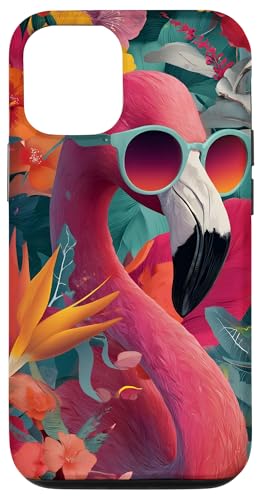 Flamingo Tropische Blumen Natur Hülle für iPhone 12/12 Pro von Tropical Designs by Dennex
