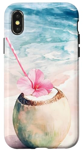 Kokosnuss Getränk Blume Sommer Strand Hülle für iPhone X/XS Kokosnuss Getränk Blume Sommer Strand Hülle für iPhone X/XS von Tropical Designs by Dennex