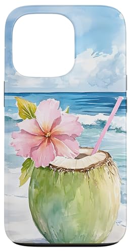 Kokosnuss Hibiskus Strand Natur Sommerurlaub Hülle für iPhone 13 Pro von Tropical Designs by Dennex