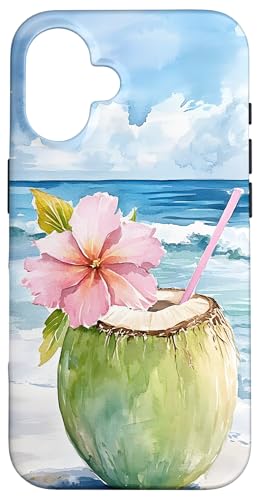 Kokosnuss Hibiskus Strand Natur Sommerurlaub Hülle für iPhone 16 Kokosnuss Hibiskus Strand Natur Sommerurlaub Hülle für iPhone 16 von Tropical Designs by Dennex