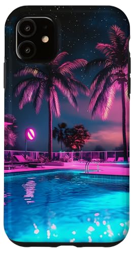 Pool Night Palm Sommerurlaub Hülle für iPhone 11 Pool Night Palm Sommerurlaub Hülle für iPhone 11 von Tropical Designs by Dennex