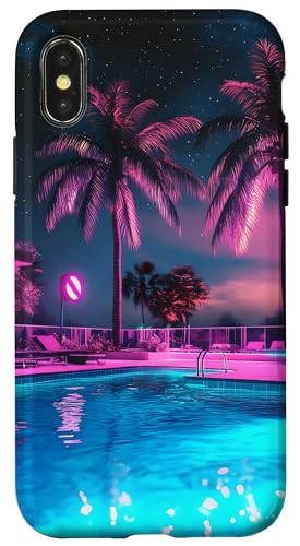 Pool Night Palm Sommerurlaub Hülle für iPhone X/XS Pool Night Palm Sommerurlaub Hülle für iPhone X/XS von Tropical Designs by Dennex