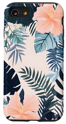 Tropisch Blumen Hibiskus Strand Natur Hülle für iPhone SE (2020) / 7 / 8 von Tropical Designs by Dennex
