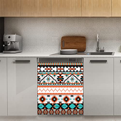 Azteken-Magnetabdeckung, geometrisch, indisch, magnetisch, für Kühlschrank, Küche, Dekoration, Tür, 58,4 x 66 cm von TropicalLife