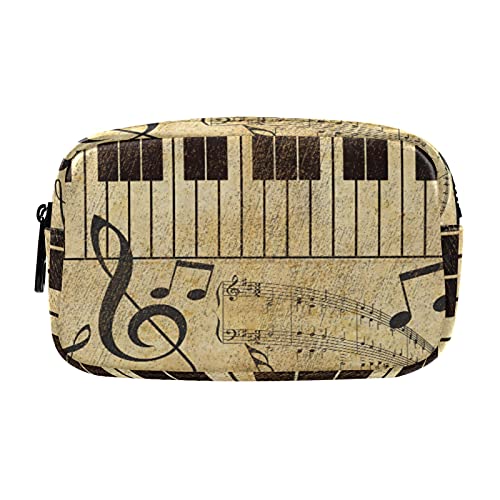 COZYhome Federmäppchen Vintage Musik Note Tastatur Bleistift Taschen Reißverschluss Schreibwaren Tasche für Mädchen Jungen Frauen Kosmetik Make-up Tasche mit Fächern von TropicalLife