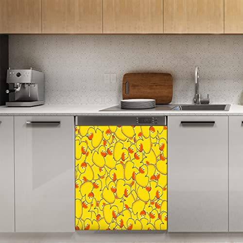 Gelbe Enten Geschirrspüler-Magnetabdeckung, niedliche Enten, magnetische Dekoration, Panel, Magnet-Stiker für Kühlschrank, Küche, Dekoration, Tür, magnetischer Aufkleber, 58,4 x 66 cm von TropicalLife
