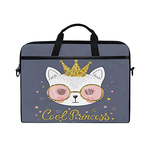 HaJie Laptoptasche Krone Stern Katze Zitat Computer Tasche 14-14,5 in Schutztasche Reise Aktentasche mit Schultergurt für Männer Frauen Jungen Mädchen von TropicalLife