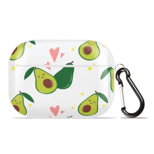 Hübsche Avocado-Schutzhülle, kompatibel mit Apple AirPods Pro, stoßfest, harter PC, Airpod-Hülle mit tragbarem Schlüsselanhänger, ästhetisches Design für Männer, Frauen, Teenager, Kinder von TropicalLife