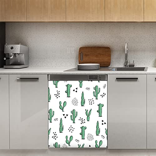 Kaktus Sukkulenten Geschirrspüler Magnetabdeckung, tropische Pflanze, magnetische Dekoration, Panel, Magnet-Stiker für Kühlschrank, Küche, Dekoration, Tür, 58,4 x 66 cm von TropicalLife