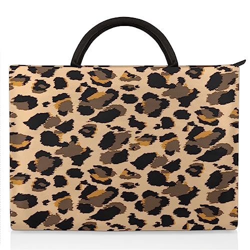 Laptop-Hülle mit Leoparden-Muster für 33-43 cm (13-17 Zoll) Leoparden-Giraffen-Hand-Laptop-Tasche Aktentasche Messenger Tragetasche von TropicalLife
