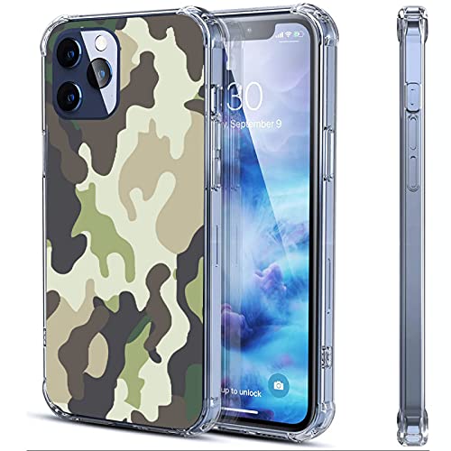 Military Camouflage Textur Handyhülle für iPhone 12 Pro Max Crystal Clear Case Stoßfest Full Covers Flexible Case Bumper Handyhülle 6.7 Zoll von TropicalLife