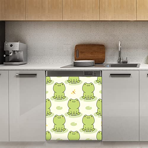 Niedlicher Frosch, lustige Geschirrspüler-Magnetabdeckung, Tierfrosch, magnetische Dekoration, Panel, Magnet-Stiker für Kühlschrank, Küche, Dekoration, Tür, 58,4 x 66 cm von TropicalLife