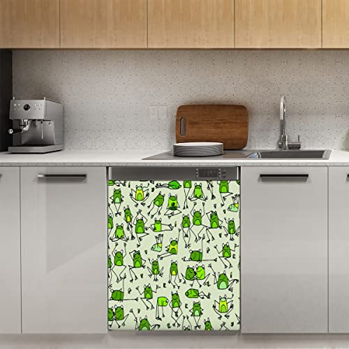 Niedlicher Frosch Geschirrspüler-Magnetabdeckung, Frosch, magnetische Dekoration, Panel-Magnet-Stiker für Kühlschrank, Küche, Dekoration, Tür, 58,4 x 66 cm von TropicalLife
