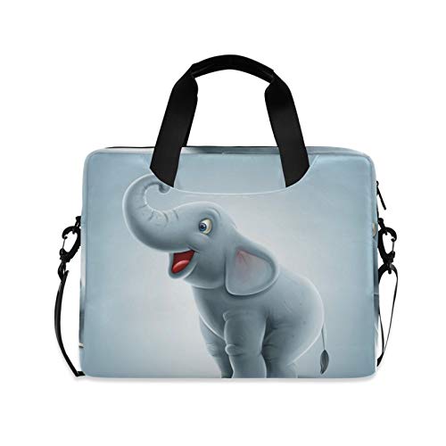 RELEESSS Laptop-Hülle, niedlicher Elefant, Laptop-Handtasche, Aktentasche, Kuriertasche, Tragetasche, Tasche, verstellbarer Schultergurt für 33-40,6 cm (13-16 Zoll) von TropicalLife