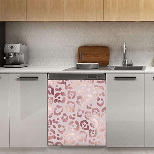 Rosenmarmor Geschirrspüler Magnetabdeckung, Marmor Magnetische Dekoration Panel Magnet Stiker für Kühlschrank Küche Dekoration Tür Magnetaufkleber 58,4 x 66 cm von TropicalLife