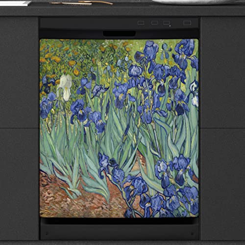 Van Gogh Iris Blume Geschirrspüler Magnetische Abdeckung Ölgemälde Front Geschirrspüler Abdeckung für Kühlschrank Küche Dekoration Tür Magnetaufkleber 58,4 x 66 cm von TropicalLife